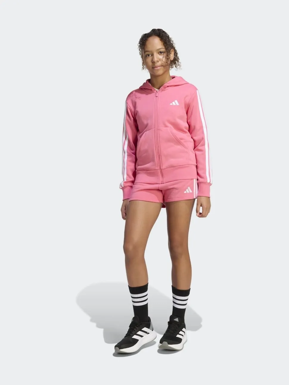 adidas Pink Essentials Full Zip Hoodie