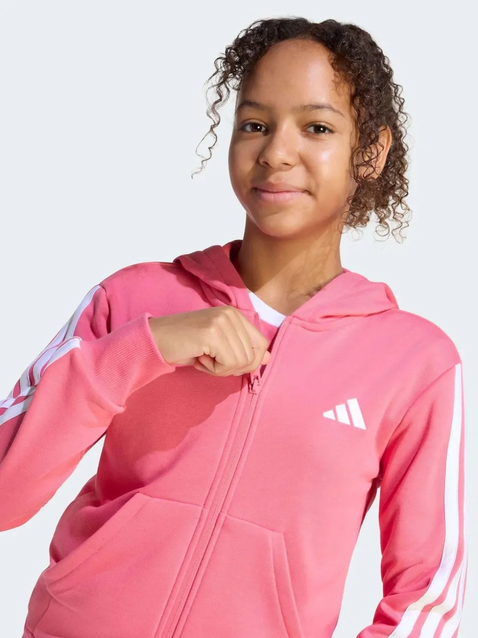 adidas Pink Essentials Full Zip Hoodie