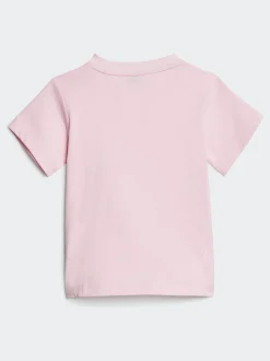 adidas Pink Essentials T-Shirt and Shorts Set Infant Kids