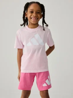 adidas Pink Essentials T-Shirt Set Little Kids