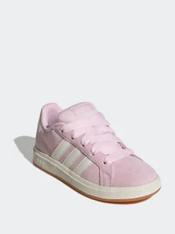 adidas Pink Grand Court 00s Suede Lace Kids Trainers