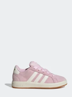adidas Pink Grand Court 00s Suede Lace Kids Trainers