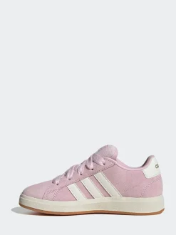 adidas Pink Grand Court 00s Suede Lace Kids Trainers
