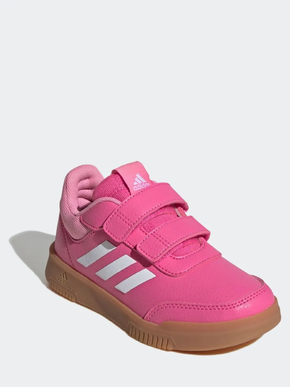 adidas Pink/Tan Hook and Loop Tensaur Kids Trainers