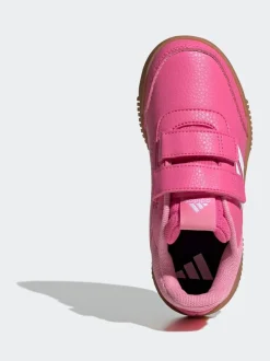 adidas Pink/Tan Hook and Loop Tensaur Kids Trainers
