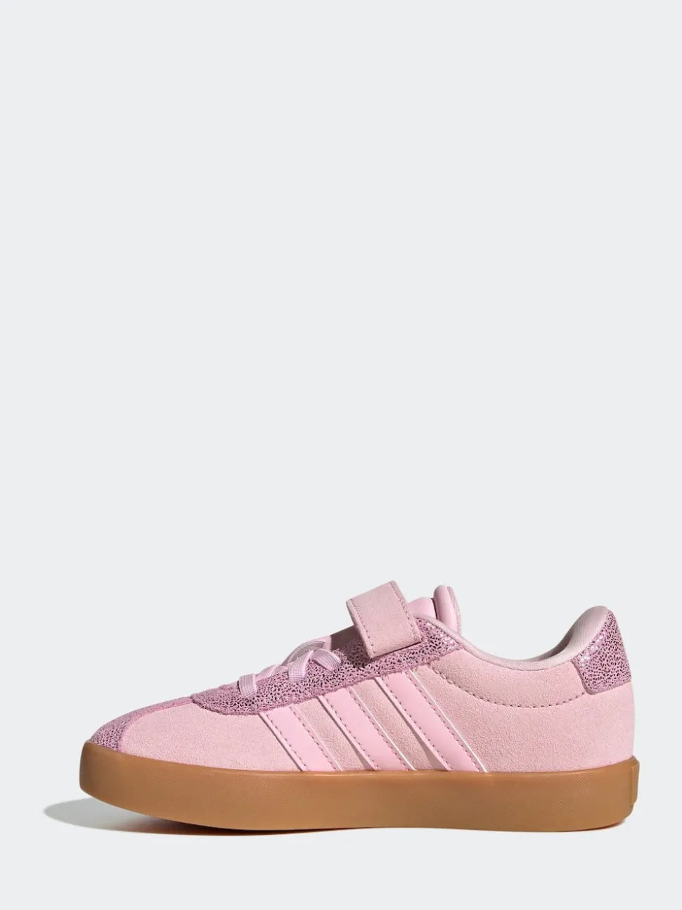 adidas Pink VL Court 3.0 Elastic Lace Kids Trainers