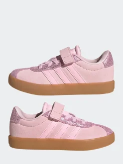 adidas Pink VL Court 3.0 Elastic Lace Kids Trainers