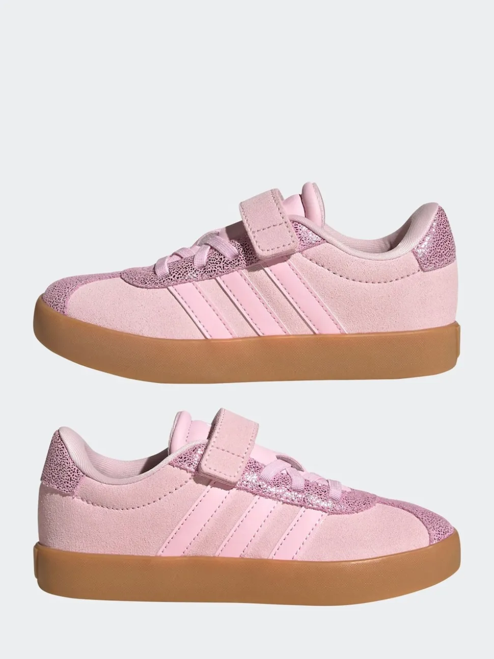 adidas Pink VL Court 3.0 Elastic Lace Kids Trainers