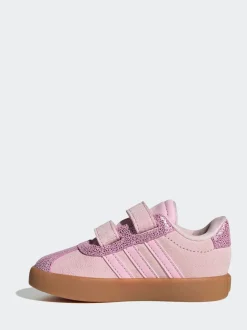 adidas Pink VL Court 3.0 Hook and Loop Kids Trainers