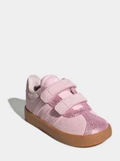 adidas Pink VL Court 3.0 Hook and Loop Kids Trainers