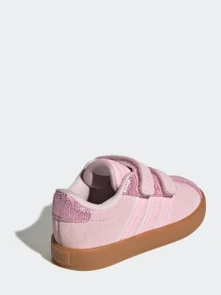 adidas Pink VL Court 3.0 Hook and Loop Kids Trainers