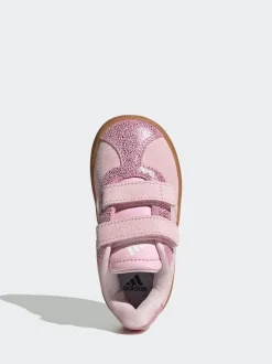 adidas Pink VL Court 3.0 Hook and Loop Kids Trainers