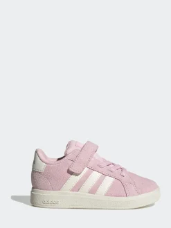 adidas Pink/White Grand Court 2.0 Elastic Lace Infant Trainers
