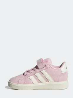 adidas Pink/White Grand Court 2.0 Elastic Lace Infant Trainers