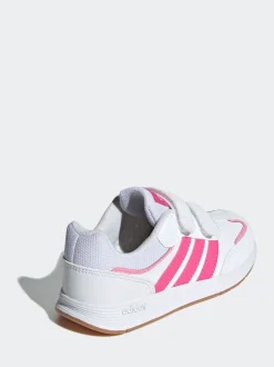 adidas Pink/White Tensaur Switch Hook and Loop Kids Trainers