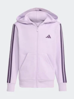 adidas Purple Essentials Zip Hoodie Kids