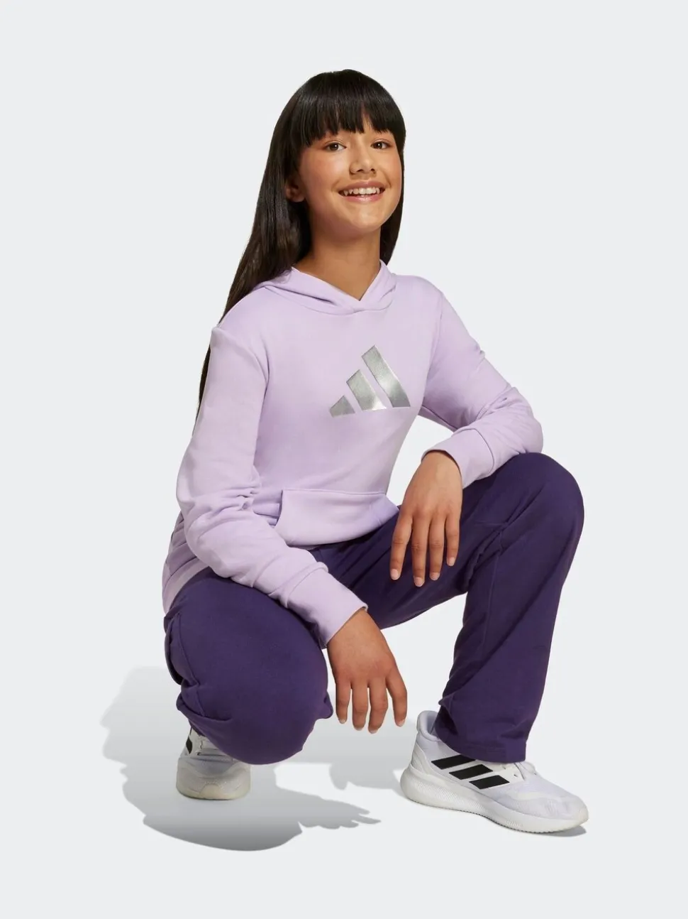 adidas Purple Glam Graphic Print Kids Hoodie