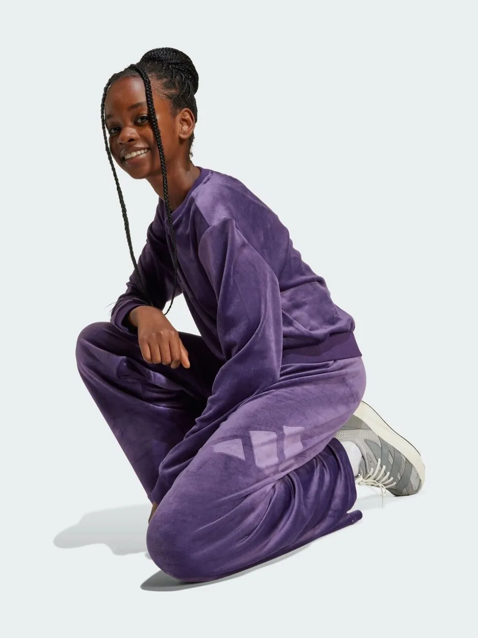 adidas Purple Seasonal Essentials Girl Holiday Pack Wide Leg Trousers