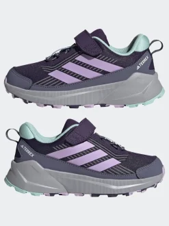adidas Purple Terrex Trailmaker 2 Hook and Loop Hiking Kids Trainers