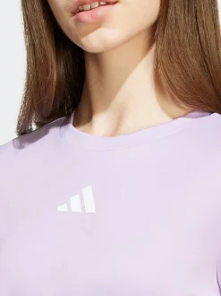 adidas Purple Training Essentials 3-Stripes Kids T-Shirt