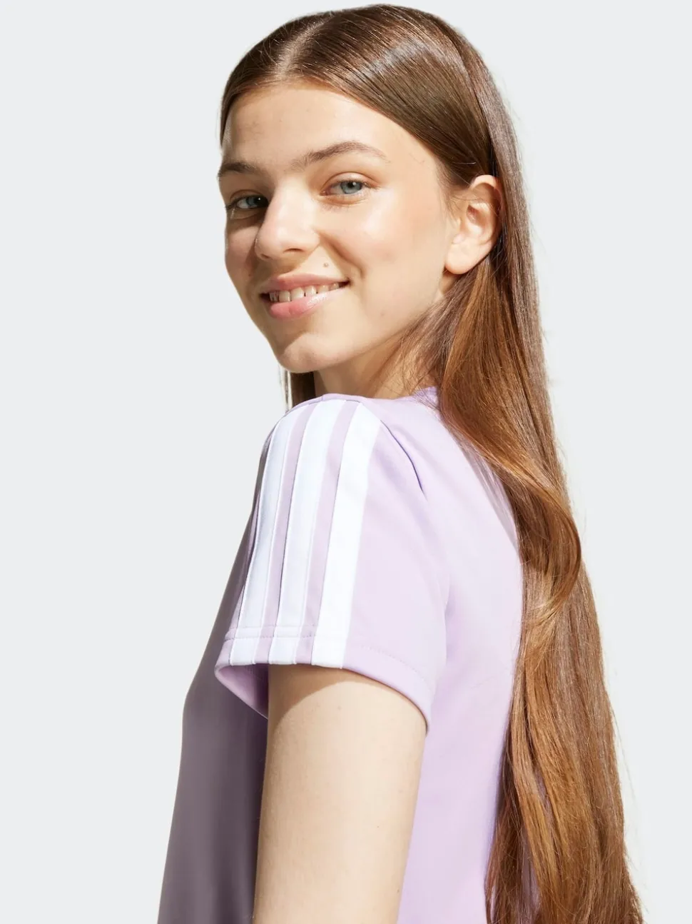 adidas Purple Training Essentials 3-Stripes Kids T-Shirt