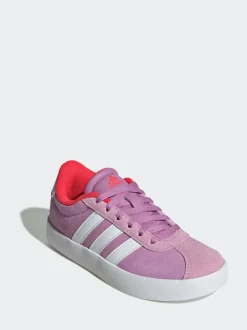 adidas Purple VL Court 3.0 Lace Kids Trainers
