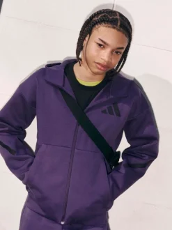 adidas Purple Z.N.E. Full-Zip Hooded Track Jacket