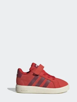 adidas Red Grand Court 2.0 Elastic Lace Infant Trainers