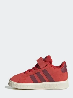 adidas Red Grand Court 2.0 Elastic Lace Infant Trainers