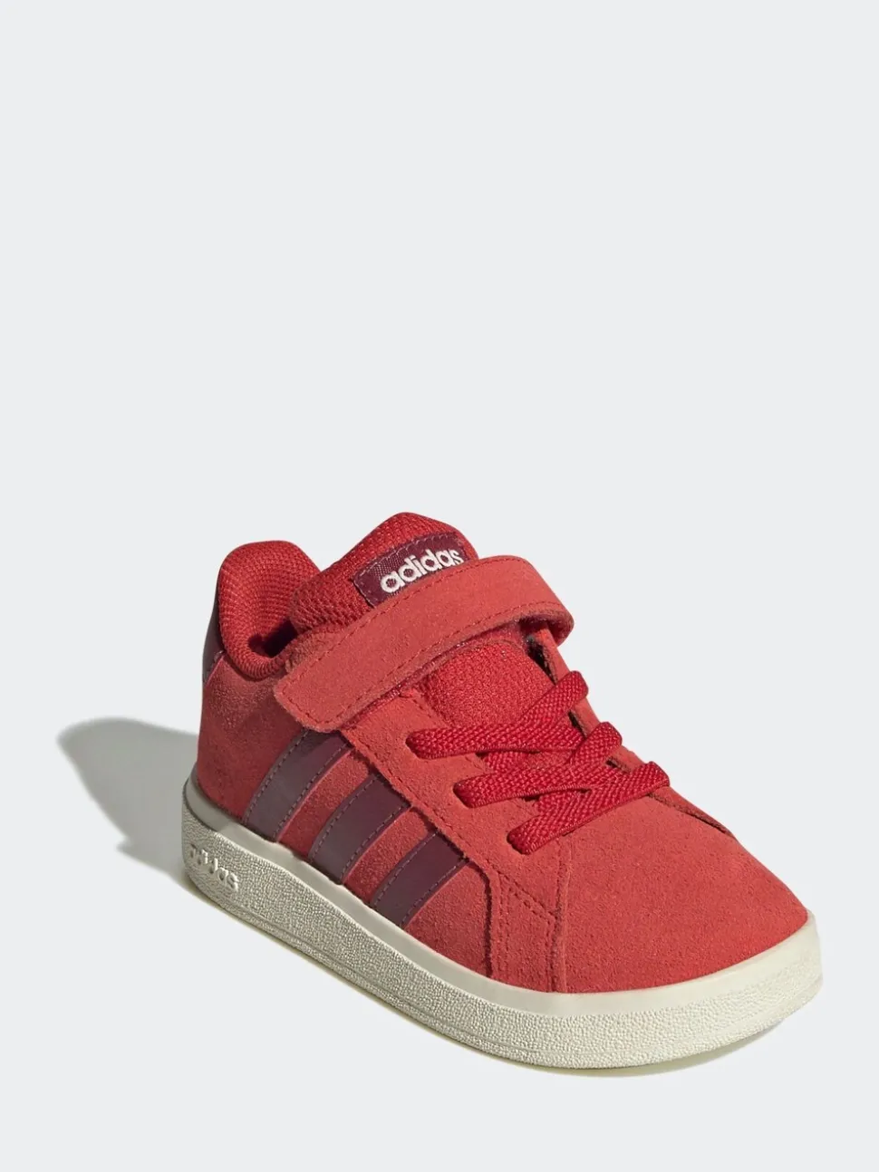 adidas Red Grand Court 2.0 Elastic Lace Infant Trainers