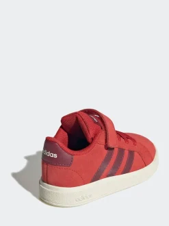 adidas Red Grand Court 2.0 Elastic Lace Infant Trainers