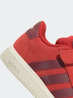 adidas Red Grand Court 2.0 Elastic Lace Infant Trainers