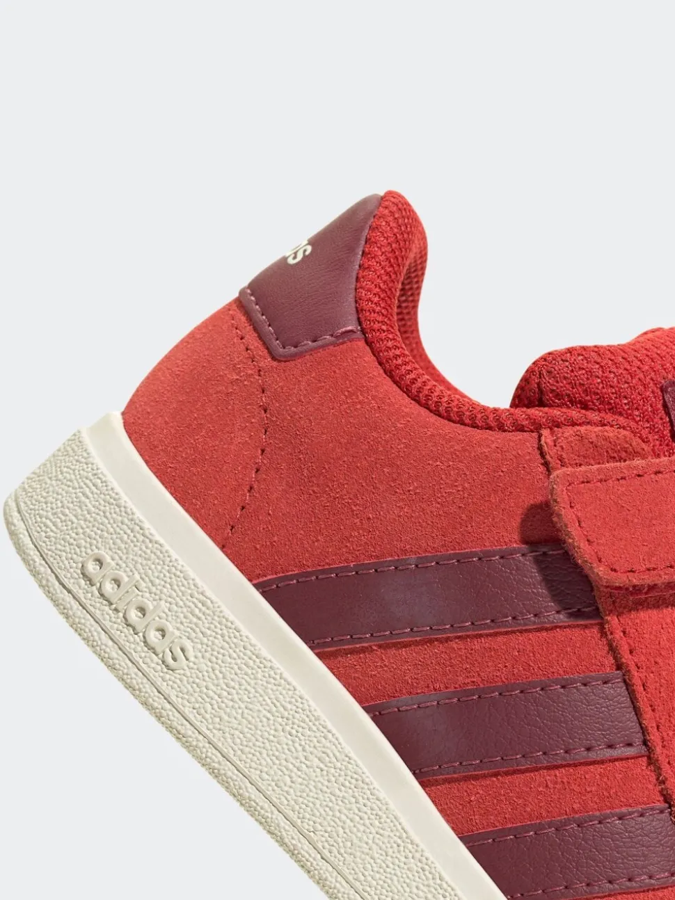 adidas Red Grand Court 2.0 Elastic Lace Infant Trainers