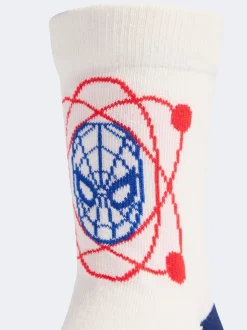 adidas Red Little Kids Marvel Spiderman Crew Socks 3 Pack