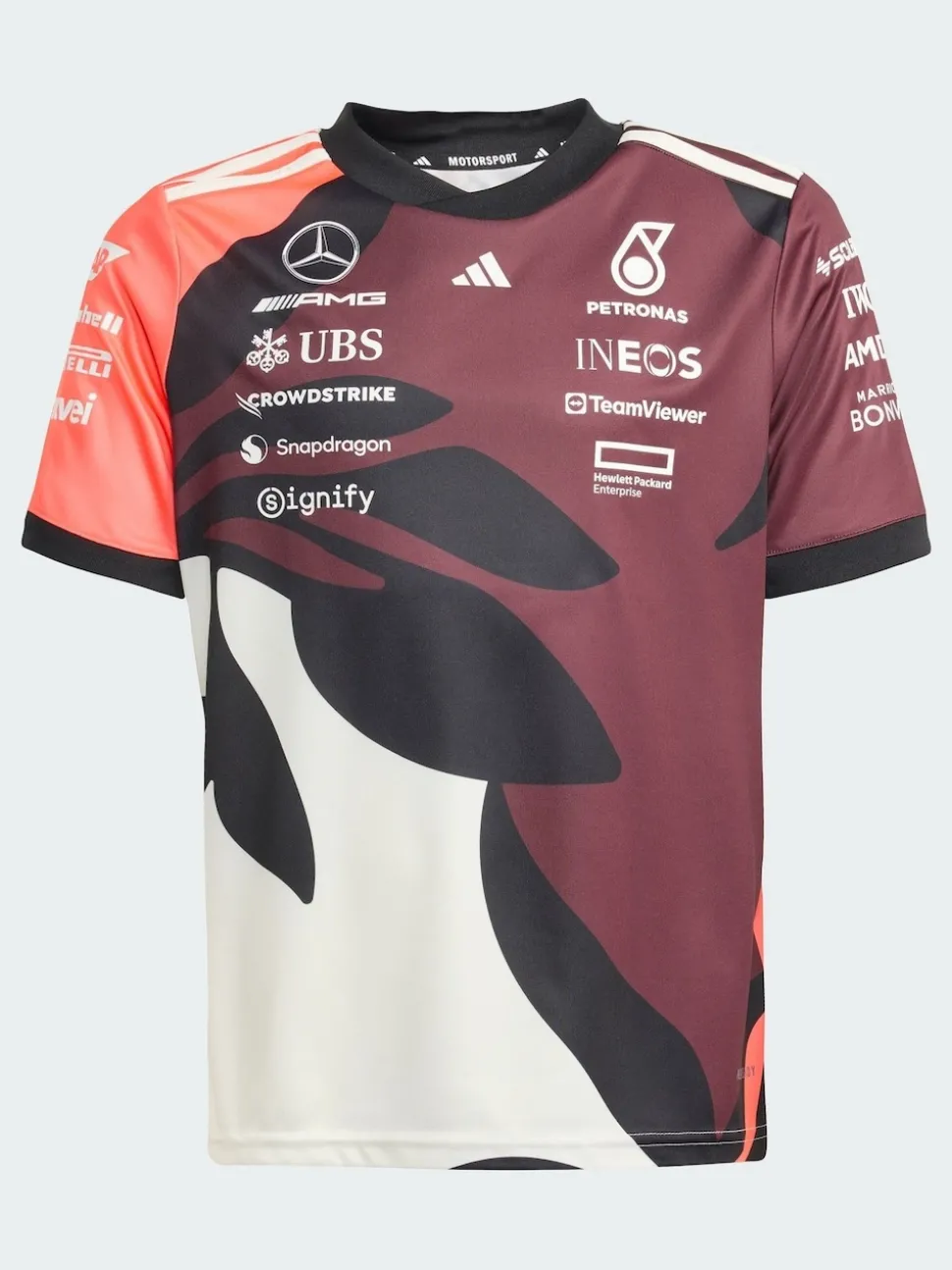 adidas Red Mercedes AMG Petronas Formula One Team Driver Jersey Replica Summer Pack T-Shirt