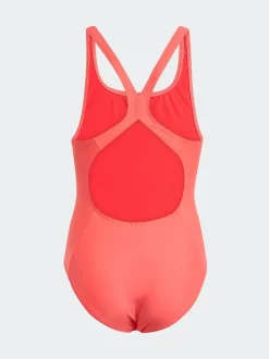adidas Red 3-Stripes C-Back Kids Swimsuit