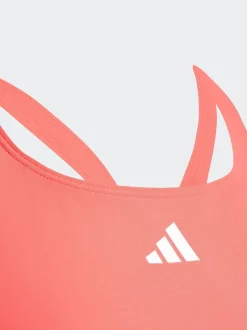 adidas Red 3-Stripes C-Back Kids Swimsuit