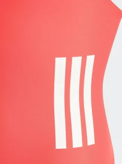 adidas Red 3-Stripes C-Back Kids Swimsuit