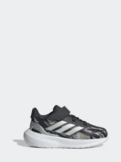 adidas Silver/Grey RunFalcon 5 Hook and Loop Running Infant Trainers