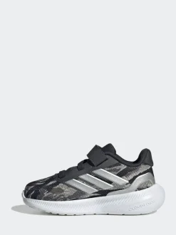 adidas Silver/Grey RunFalcon 5 Hook and Loop Running Infant Trainers