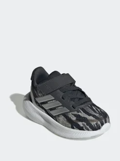 adidas Silver/Grey RunFalcon 5 Hook and Loop Running Infant Trainers