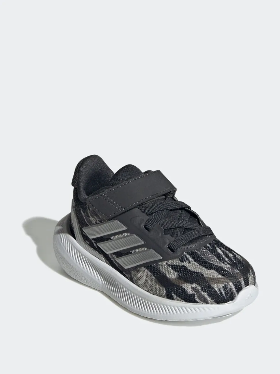 adidas Silver/Grey RunFalcon 5 Hook and Loop Running Infant Trainers