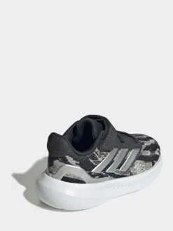 adidas Silver/Grey RunFalcon 5 Hook and Loop Running Infant Trainers