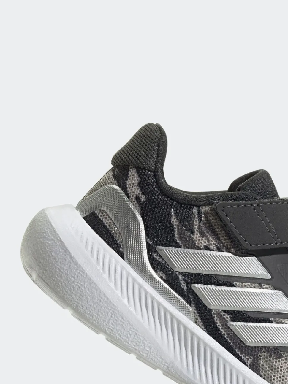 adidas Silver/Grey RunFalcon 5 Hook and Loop Running Infant Trainers