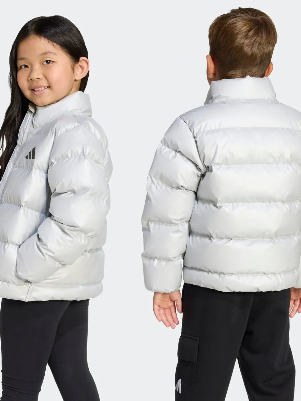 adidas Silver Synthetic Down Glam Jacket