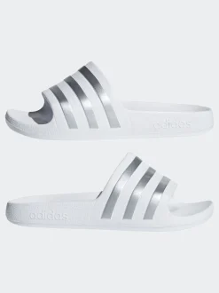 adidas White Adilette Kids Swim Sandals