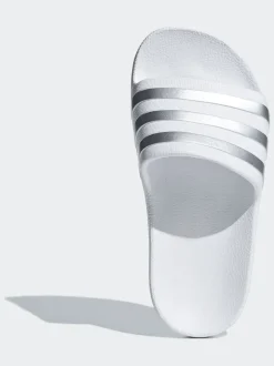 adidas White Adilette Kids Swim Sandals