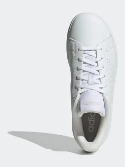 adidas White Advantage Base 2.0 Lace Junior Trainers