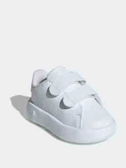 adidas White Advantage Hook and Loop Infant Trainers