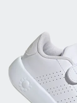 adidas White Advantage Hook and Loop Infant Trainers